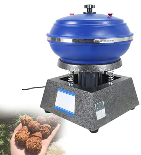 Rock Tumbler Polisher Machine, Vibration Jewelry Polisher with Rubber Roller Design, Durable Noise Reduced Barrel for Metals, Diamonds, Gemstones(M)