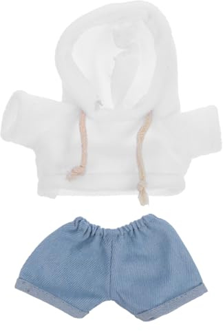 iplusmile Plüschspielzeug Kleidung Set Mit Kapuzenpullover Und Jeans Für Mini Bär Wiederverwendbares Stofftierkleidungsset Für Gefüllte Tiere DIY Outfit Für Spielzeug Und Sammlung