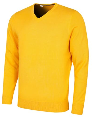 Calvin Klein Mens 2026 V-Neck Soft Cotton Easy Care Golf Sweater