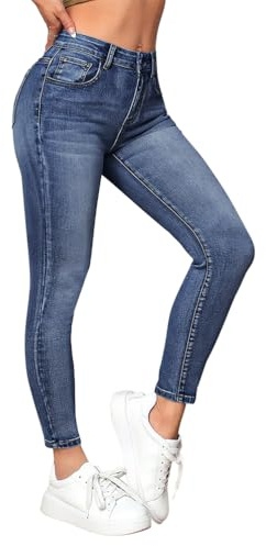 Tomwell Jeggings Femme Taille Haute Jean Skinny Elastique Rétro Jeans