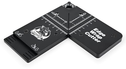 FOSHIO Aluminium Gerade Linie Cutter Schneidvorlage, Edge Wrap Cuttermess Mini-Schneidvorlage, Schablonenlineal präzise Messung verstellbare Kante Messer Feste Werkzeuge für Vinyl & Tapeten Verpackung