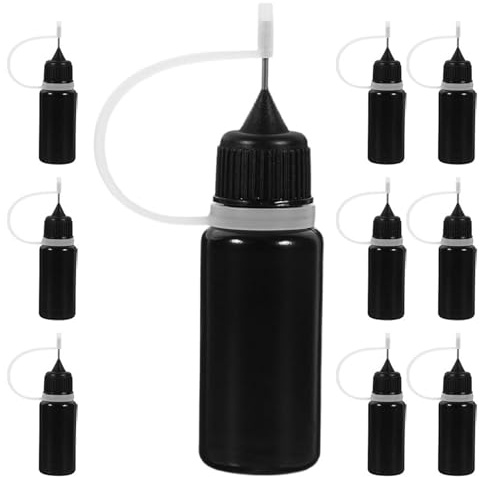 VALICLUD 50 Pcs Bouteilles Applicatrices Précision pour Colle et Liquides Flacons Souples en Plastique 10ml pour Arts Créatifs et Papier Quilling