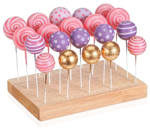 ADOCARN Présentoir à Brochettes en Bois Perforé, Support pour Cake Pops et Bonbons, Format Compact, Panneau D'affichage Alimentaire pour Stands de Restauration et Cocktails, Fourniture
