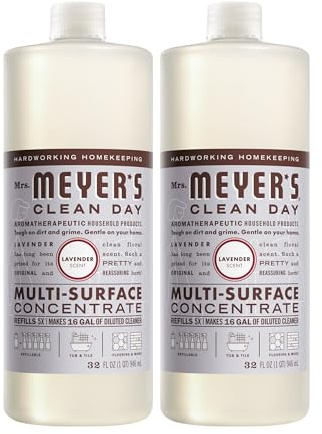 MRS. MEYER'S CLEAN DAY Multi-Surface Everyday Concentrate, Lavender Scent, 32 Fl Oz Bottle - 2 Pack