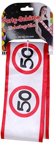 Geburtstags Schärpe 50 Warnschild Design Geburtstags Deko Scherzartikel Geschenk 50.Geburtstag