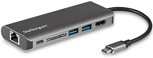 StarTech.com USB-C Multiport Adapter - 2x USB 3.0 / HDMI / SD / Gigabit Ethernet - mit Stromversorgung (60W PD Pass-Through) – USB Type C Dock - (DKT30CSDHPD)