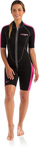 Cressi Damen-Schwimmanzug, Tauchanzug, Neoprenanzug, mit kurzen Beinen, WLV457543, pink/schwarz, M