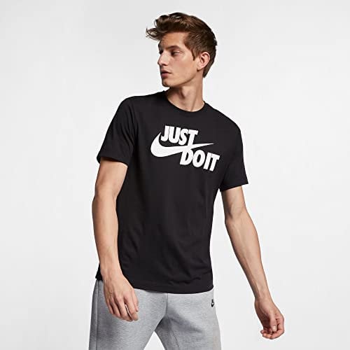 Nike Sportswear Just Do It Swoosh, T-Shirt Uomo, Nero (Black/White 011), Medium