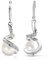 Mimei Boucles d'oreilles Perle Blanche, Argent plaqué Et Cristal, Boucles d'oreilles Pendantes Femmes Maman, Cadeau Noël Anniversaire Mariage