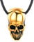 U7 Gold Skull Necklace Men Chunky Pendant Wax Rope Necklaces Cord Skeleton Y2K Jewellery