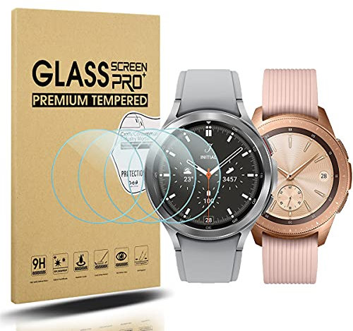 Diruite 4-Pack for Samsung Galaxy Watch 4 Classic 42mm Screen Protector Tempered Glass[Diameter Size 31mm][2.5D 9H Hardness,Anti-Scratch][Optimized Version]