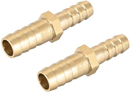 sourcing map Schlauch ID Messing Reduzierstück Widerhaken Schlauchanschluss Adapter 10mm x 8mm Widerhaken (2 Stück)