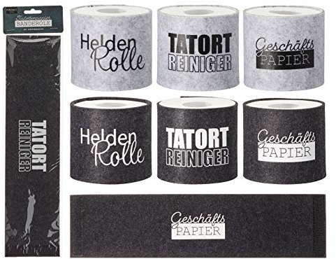 Set di 6 nastri di carta igienica con scritta in lingua tedesca WC.