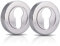 XFORT® 2 Pack Euro Escutcheons Polished Chrome, Escutcheon Keyhole Cover, Euro Door Lock Cover for Security and Protection from Key Damage, Durable Escutcheon Plate with Concealed Screws.