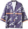 Camicia da uomo a maniche corte giapponese Harajuku estiva giacca top camicie, Viola, M