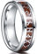 TUNGSTORY Wikinger Ring Herren 8mm Wolfram Silber Ring mit Holz Wikinger Schmuck Herren Ehering Größe 67.2(21.4)