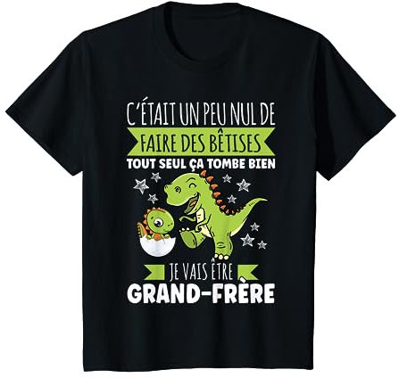 Futur Grand Frère Drôle Annonce Dinosaure Bêtises Cadeau T-Shirt