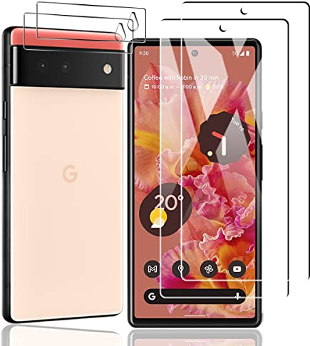 Yiunssy für Google Pixel 6 Panzer Schutz Glas Schutzfolie und Kamera Schutzfolie [2+2 Stück],HD Displayschutzfolie Kameraschutz,Panzerglasfolie für Google Pixel 6