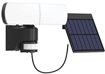 Solar LED wall floodlight, 2 heads, IP44, motion detector, 1500 Lumens, 6500 K, Cool white