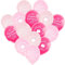15 Luftballons Geburtstag Mädchen • Ballons Happy Birthday Helium geeignet 4 Seiten Druck • 3 Farben Rosa, Pink, Soft Rosa • Geburtstagsdeko Mädchen • 100% Naturlatex, Bio abbaubar