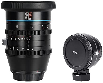 SIRUI Obiettivo Cine Prime Jupiter Macro T2 Full-Frame da 50 mm, obiettivo EF con adattatore E-Mount, compatibile con fotocamere Sony E-mount FX-3, FX-6, FX-9, A7S3