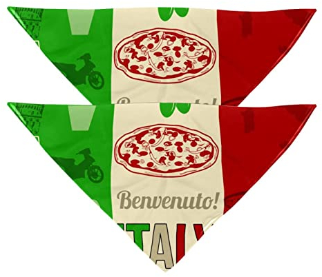 Hundehalstücher, 2 Stück, Italien, Futter, Haustierschal, Chiffon-Bandana, dreieckig, Lätzchen, Zubehör für kleine, mittelgroße und große Hunde, Welpen, Haustiere