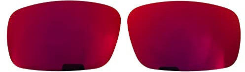Wetnenss Verres de rechange polarisés pour Oakley Crankshaft OO9239 Épaisseur 1,5 mm Prévention du sel Résistant à l'huile (rouge foncé) (K doré), rouge foncé, 61*38mm