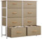 YITAHOME kommode mit Schubladen, Schrank mit 8 Schubladen aus Stoff, Aufbewahrungskommode Modernen Stil für Schlafzimmer, Wohnzimmer,Flur, Khaki