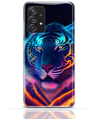 CoverHeld Hülle für iPhone 11 Handyhülle Schutzhülle aus Silikon TPU Softcase mit Motiv 3480 Tiger Abstrakt blau rot pink