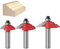 WSOOX Roman Ogee Lot de 3 fraises en carbure de tungstène (pour bois, diamètre de la tige 8 mm, longueur de travail 25,4 mm, 31,7 mm, 38 mm)