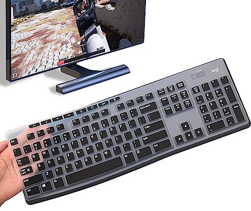 Housse de clavier pour clavier sans fil Logitech MK270 MK275 MK295, Logitech MK200 MK260 K200 K260 K270 - Noir - Silicone - Résistant à l'eau et Résistant à la poussière - UUONDO