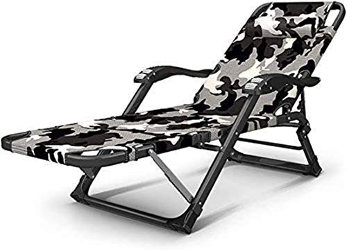 Leichter Sonnenliege-Klappstuhl, Liegestuhl, Mittagsruhe-Stuhl, Camouflage-Serie, Büro-Erwachsenen-Liegestuhl, tragbarer, klappbarer Strandstuhl, verstärktes Oxford-Gewebe (Farbe: Tarnung B, Größe,