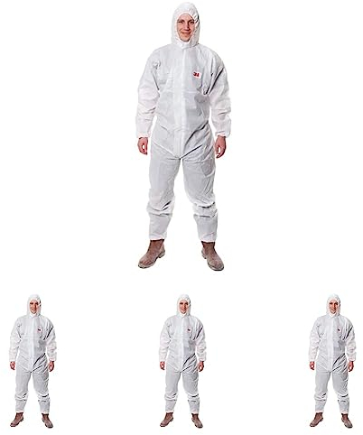 3M 4515 Schutzanzug, Typ 5/6, Größe L, Weiß (Packung mit 4)