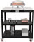 Feasto 3 Ablagen Grilltisch, Outdoor Pizzaofen Tisch Grillwagen mit Rädern, Großer 304 Edelstahl Outdoor Prep Tisch Pizzaofen Ständer für Grill, Metallwagen auf Rädern für Ooni, Blackstone