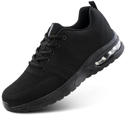 Hitmars Laufschuhe Herren Damen Turnschuhe Sportschuhe Leicht Atmungsaktiv Sneakers Outdoor Fitness Jogging Schwarz Schwarz EU 47