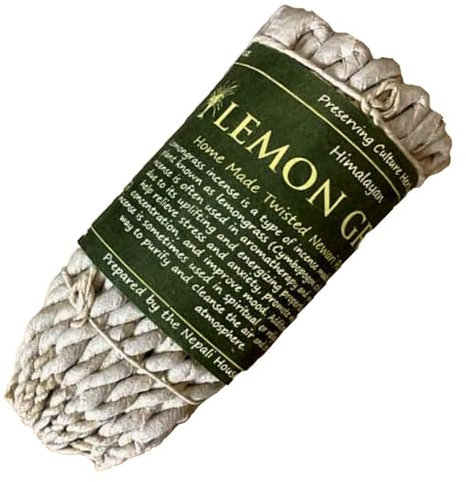 Incienso de cuerda de citronela nepalí hecho a mano, hierbas del Himalaya, ambiente aromático para templos, estupas y hogares, embalaje ecológico