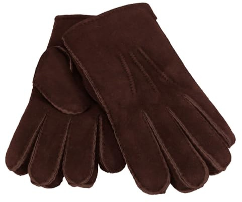 Harrys-Collection Unisex Lammfell Handschuhe handgenäht, schwarz, S | feines Merino Lammfell, Aussenseite aus feinstem Velourleder, traditionelle Handarbeit, perfekter Schutz gegen Kälte
