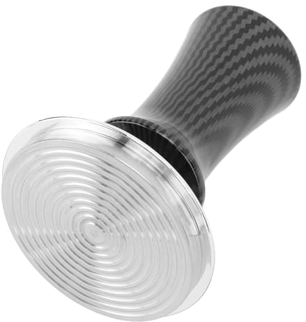 CHICIRIS 53mm Calibrated Coffee Tamper with Spring Loaded Flat Stainless Steel Base, for Coffee Maker (Thread Bottom)