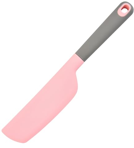Espátula de Silicona, Espátula de Goma Antiadherente, Espatula Cocina Resistente al Calor, Flexible Lengua Pastelera de Cocina con Núcleo de Acero para Cocinar y Hornear, 33cm Larga (Rosa)