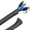 REY Cubre Cables Organizador Manguito de Cable Auto Cierre 13mm 3 Metros Color Negro