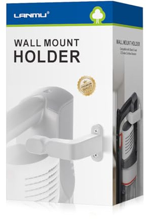 LANMU Wall Mount for Shark Vacuum Cleaner | Wall Bracket Holder Compatible with Shark IZ201UK IZ202UK IZ300UK, Handheld CH951, Dyson V7 V8 V10 V11 V12 V15 Outsize, White