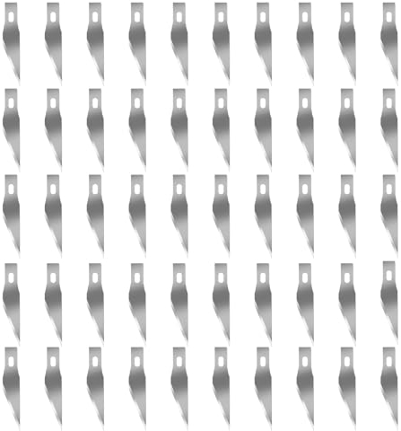 50 lame per coltelli da hobby e artigianato, 11 coltelli Exacto a punta fine, lame di ricambio di precisione, per arte fai da te, carta da parati, modelli, scrapbooking, stencil