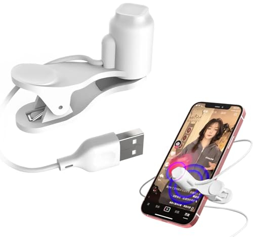 Screen Auto Clicker Tapper for Smart Phone Apps Video Live Streaming Gadget Fast Click Simulation Finger Continuous Click for Games, Giving a Like in Tiktok, Live Broadcasts, Reward Tasks (White)