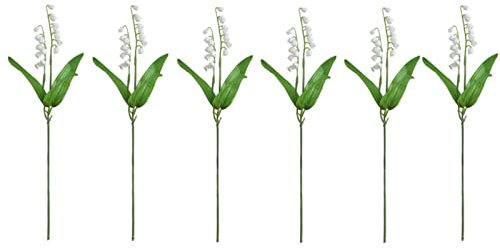 Kunstpalmen Wie Echt Faux weiße Glocke Blumen Windspiel Orchidee Hochzeitsstrauß Mai für Hausgarten Hochzeitsfeier Petunien Künstlich (White, One Size)