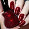 Burgundy Red Nail Varnish, Quick Dry Wine Red Glitter Nail Polish, Long Lasting DIY Salon Manicure at Home (#07)