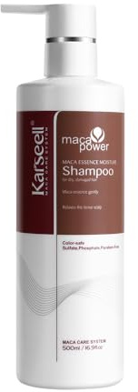 Karseell Maca Feuchtigkeitsspendendes Shampoo mit Arganöl, für trockenes und geschädigtes Haar, tiefe Feuchtigkeit, für alle Haartypen, 500 ml