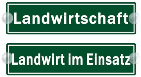2er Saugnapfschild Set - Landwirt im Einsatz Schild für Auto mit Saugnapf - Landwirtschaft Autoschild aus Acrylschild - Geschenke für Landwirt Windschutzscheibe 50x200mm