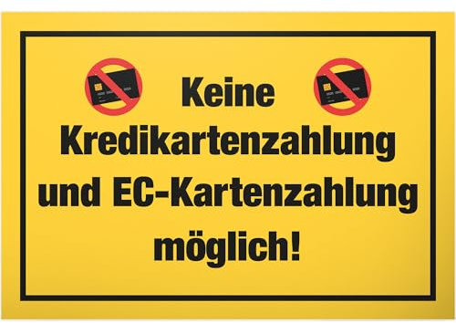 DankeDir! Keine Kreditkartenzahlung - Schild 30 x 20 cm - Lustiges Barzahlung Hinweisschild für Gastronomie Einzelhandel - Keine Kartenzahlung Laden Restaurant Gaststätte Hinweis keine Kartenzahlung