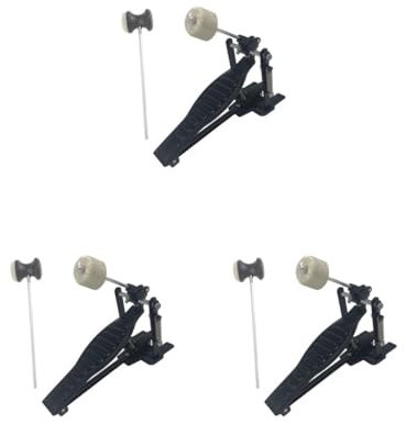 Tityvirnix Lot de 3 pédales de grosse caisse à chaîne unique pour batterie de jazz Noir 26 x 15 x 10 cm