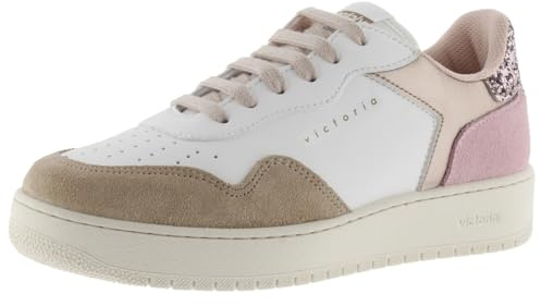 victoria Low-Top Madrid Leder-Effekt & Metallic & Spaltleder Teile Im Kontrast 1258263 für Damen ROSA 37